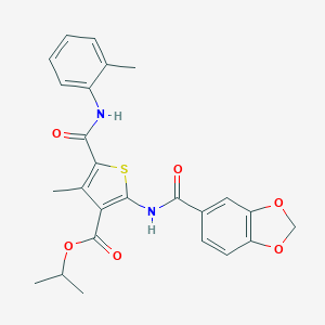 Isopropyl 2-[(1,3-benzodioxol-5-ylcarbonyl)amino]-4-methyl-5-(2-toluidinocarbonyl)thiophene-3-carboxylate