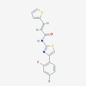 molecular formula C16H10F2N2OS2 B446638 N-[4-(2,4-difluorophenyl)-1,3-thiazol-2-yl]-3-(2-thienyl)acrylamide 