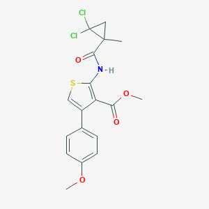 molecular formula C18H17Cl2NO4S B446639 Methyl 2-{[(2,2-dichloro-1-methylcyclopropyl)carbonyl]amino}-4-(4-methoxyphenyl)thiophene-3-carboxylate 