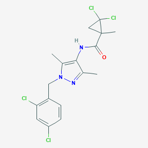 molecular formula C17H17Cl4N3O B446643 2,2-dichloro-N-[1-(2,4-dichlorobenzyl)-3,5-dimethyl-1H-pyrazol-4-yl]-1-methylcyclopropanecarboxamide 