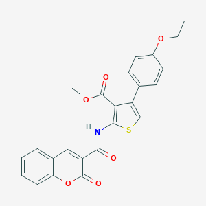 molecular formula C24H19NO6S B446644 methyl 4-(4-ethoxyphenyl)-2-{[(2-oxo-2H-chromen-3-yl)carbonyl]amino}-3-thiophenecarboxylate 