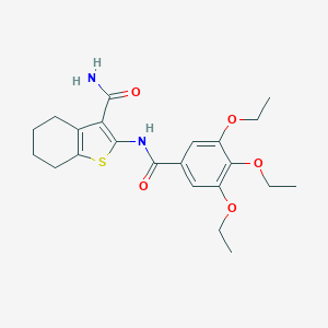 molecular formula C22H28N2O5S B446647 2-[(3,4,5-Triethoxybenzoyl)amino]-4,5,6,7-tetrahydro-1-benzothiophene-3-carboxamide 