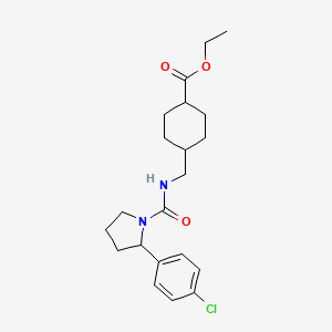 molecular formula C21H29ClN2O3 B4466499 ethyl 4-[({[2-(4-chlorophenyl)-1-pyrrolidinyl]carbonyl}amino)methyl]cyclohexanecarboxylate 