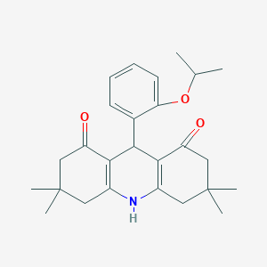 molecular formula C26H33NO3 B446651 9-(2-isopropoxyphenyl)-3,3,6,6-tetramethyl-3,4,6,7,9,10-hexahydro-1,8(2H,5H)-acridinedione 