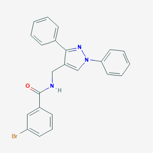 molecular formula C23H18BrN3O B446662 3-bromo-N-[(1,3-diphenyl-1H-pyrazol-4-yl)methyl]benzamide 