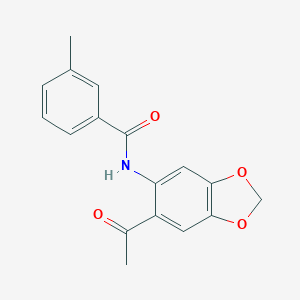 molecular formula C17H15NO4 B446663 N-(6-acetyl-1,3-benzodioxol-5-yl)-3-methylbenzamide 
