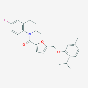 {5-[(6-fluoro-2-methyl-3,4-dihydro-1(2H)-quinolinyl)carbonyl]-2-furyl}methyl 2-isopropyl-5-methylphenyl ether