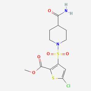 molecular formula C12H15ClN2O5S2 B4466700 METHYL 3-{[4-(AMINOCARBONYL)PIPERIDINO]SULFONYL}-5-CHLORO-2-THIOPHENECARBOXYLATE 