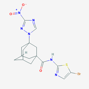 molecular formula C16H17BrN6O3S B446676 N-(5-bromo-1,3-thiazol-2-yl)-3-{3-nitro-1H-1,2,4-triazol-1-yl}-1-adamantanecarboxamide 