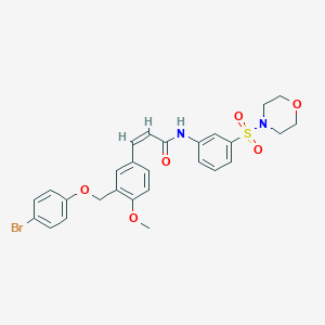 3-{3-[(4-bromophenoxy)methyl]-4-methoxyphenyl}-N-[3-(4-morpholinylsulfonyl)phenyl]acrylamide