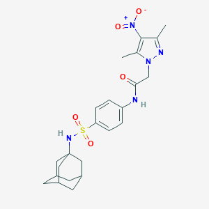 N-{4-[(1-adamantylamino)sulfonyl]phenyl}-2-{4-nitro-3,5-dimethyl-1H-pyrazol-1-yl}acetamide
