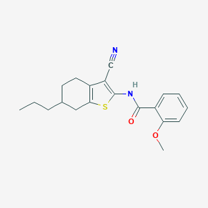 molecular formula C20H22N2O2S B446684 N-(3-cyano-6-propyl-4,5,6,7-tetrahydro-1-benzothiophen-2-yl)-2-methoxybenzamide 