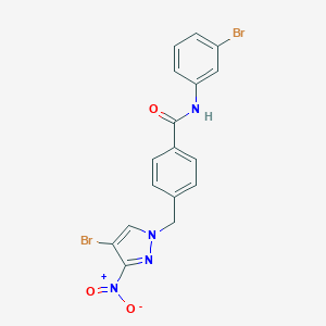 4-({4-bromo-3-nitro-1H-pyrazol-1-yl}methyl)-N-(3-bromophenyl)benzamide
