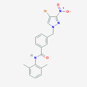 3-({4-bromo-3-nitro-1H-pyrazol-1-yl}methyl)-N-(2,6-dimethylphenyl)benzamide