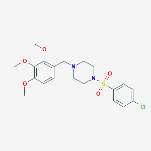 molecular formula C20H25ClN2O5S B446695 1-[(4-Chlorophenyl)sulfonyl]-4-(2,3,4-trimethoxybenzyl)piperazine 