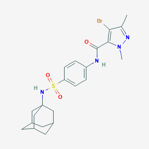 molecular formula C22H27BrN4O3S B446699 N-{4-[(1-adamantylamino)sulfonyl]phenyl}-4-bromo-1,3-dimethyl-1H-pyrazole-5-carboxamide 