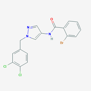 molecular formula C17H12BrCl2N3O B446700 2-bromo-N-[1-(3,4-dichlorobenzyl)-1H-pyrazol-4-yl]benzamide 