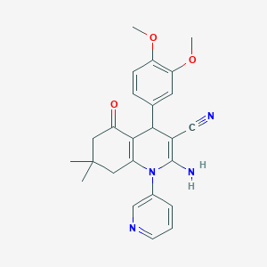 2-Amino-4-(3,4-dimethoxyphenyl)-7,7-dimethyl-5-oxo-1-(3-pyridinyl)-1,4,5,6,7,8-hexahydro-3-quinolinecarbonitrile