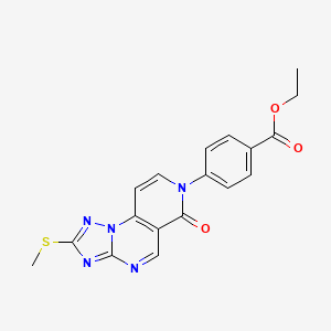 molecular formula C18H15N5O3S B4467086 ethyl 4-[2-(methylthio)-6-oxopyrido[3,4-e][1,2,4]triazolo[1,5-a]pyrimidin-7(6H)-yl]benzoate 