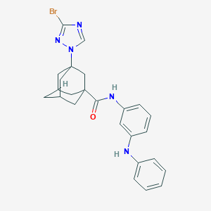 molecular formula C25H26BrN5O B446710 N-(3-anilinophenyl)-3-(3-bromo-1H-1,2,4-triazol-1-yl)-1-adamantanecarboxamide 