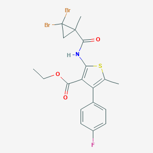 Ethyl 2-{[(2,2-dibromo-1-methylcyclopropyl)carbonyl]amino}-4-(4-fluorophenyl)-5-methyl-3-thiophenecarboxylate