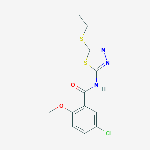 5-chloro-N-[5-(ethylsulfanyl)-1,3,4-thiadiazol-2-yl]-2-methoxybenzamide