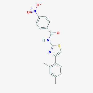 molecular formula C18H15N3O3S B446718 N-[4-(2,4-dimethylphenyl)-1,3-thiazol-2-yl]-4-nitrobenzamide CAS No. 313499-84-2