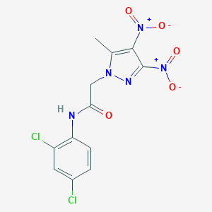 molecular formula C12H9Cl2N5O5 B446734 2-{3,4-dinitro-5-methyl-1H-pyrazol-1-yl}-N-(2,4-dichlorophenyl)acetamide 