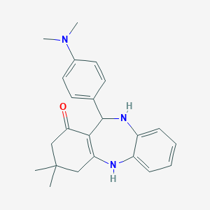 molecular formula C23H27N3O B446744 11-[4-(dimethylamino)phenyl]-3,3-dimethyl-2,3,4,5,10,11-hexahydro-1H-dibenzo[b,e][1,4]diazepin-1-one CAS No. 299936-62-2