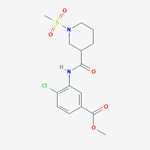 molecular formula C15H19ClN2O5S B4467455 METHYL 4-CHLORO-3-(1-METHANESULFONYLPIPERIDINE-3-AMIDO)BENZOATE 