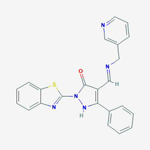 2-(1,3-benzothiazol-2-yl)-5-phenyl-4-{[(3-pyridinylmethyl)amino]methylene}-2,4-dihydro-3H-pyrazol-3-one