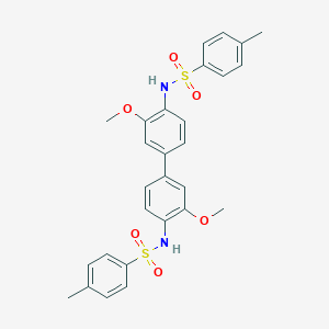 molecular formula C28H28N2O6S2 B446750 N-(3,3'-dimethoxy-4'-{[(4-methylphenyl)sulfonyl]amino}[1,1'-biphenyl]-4-yl)-4-methylbenzenesulfonamide 