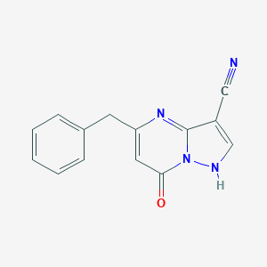 molecular formula C14H10N4O B446757 5-Benzyl-7-oxo-4,7-dihydropyrazolo[1,5-a]pyrimidine-3-carbonitrile CAS No. 693796-29-1