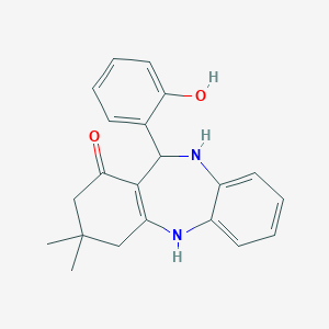 molecular formula C21H22N2O2 B446759 6-(2-hydroxyphenyl)-9,9-dimethyl-6,8,10,11-tetrahydro-5H-benzo[b][1,4]benzodiazepin-7-one CAS No. 82408-11-5
