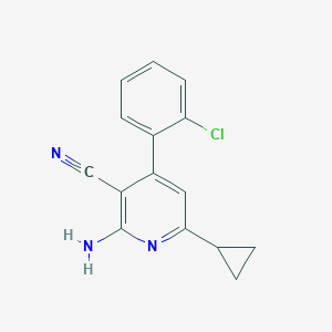 molecular formula C15H12ClN3 B446761 2-Amino-4-(2-chlorophenyl)-6-cyclopropylnicotinonitrile CAS No. 303130-96-3