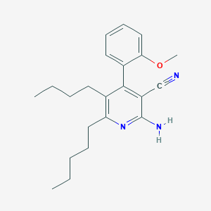 molecular formula C22H29N3O B446765 2-Amino-5-butyl-4-(2-methoxyphenyl)-6-pentylnicotinonitrile 