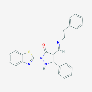 2-(1,3-benzothiazol-2-yl)-5-phenyl-4-{[(2-phenylethyl)imino]methyl}-1,2-dihydro-3H-pyrazol-3-one