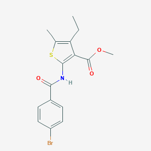 molecular formula C16H16BrNO3S B446772 Methyl 2-[(4-bromobenzoyl)amino]-4-ethyl-5-methyl-3-thiophenecarboxylate 