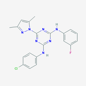 N-(4-chlorophenyl)-6-(3,5-dimethyl-1H-pyrazol-1-yl)-N'-(3-fluorophenyl)-1,3,5-triazine-2,4-diamine