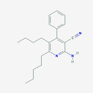 molecular formula C21H27N3 B446780 2-Amino-5-butyl-6-pentyl-4-phenylpyridine-3-carbonitrile CAS No. 330831-35-1