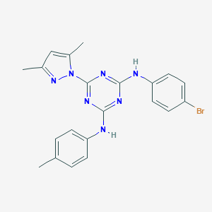 N-(4-bromophenyl)-6-(3,5-dimethyl-1H-pyrazol-1-yl)-N'-(4-methylphenyl)-1,3,5-triazine-2,4-diamine