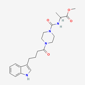 molecular formula C21H28N4O4 B4467866 methyl N-({4-[4-(1H-indol-3-yl)butanoyl]-1-piperazinyl}carbonyl)alaninate 