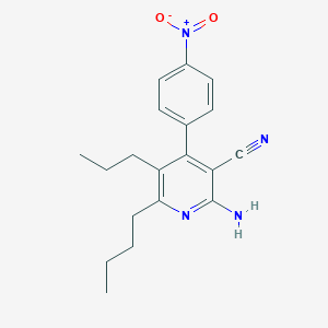 molecular formula C19H22N4O2 B446789 2-Amino-6-butyl-4-(4-nitrophenyl)-5-propylpyridine-3-carbonitrile 