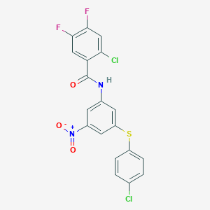 molecular formula C19H10Cl2F2N2O3S B446792 2-chloro-N-{3-[(4-chlorophenyl)sulfanyl]-5-nitrophenyl}-4,5-difluorobenzamide 