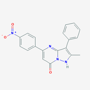 molecular formula C19H14N4O3 B446795 5-{4-nitrophenyl}-2-methyl-3-phenylpyrazolo[1,5-a]pyrimidin-7(4H)-one 