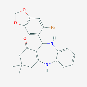 6-(6-bromo-1,3-benzodioxol-5-yl)-9,9-dimethyl-6,8,10,11-tetrahydro-5H-benzo[b][1,4]benzodiazepin-7-one