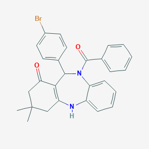 molecular formula C28H25BrN2O2 B446816 5-Benzoyl-6-(4-bromophenyl)-9,9-dimethyl-6,8,10,11-tetrahydrobenzo[b][1,4]benzodiazepin-7-one CAS No. 312621-68-4