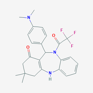 6-(4-Dimethylaminophenyl)-9,9-dimethyl-5-(2,2,2-trifluoroacetyl)-6,8,10,11-tetrahydrobenzo[b][1,4]benzodiazepin-7-one