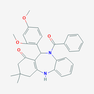 10-benzoyl-11-(2,4-dimethoxyphenyl)-3,3-dimethyl-2,3,4,5,10,11-hexahydro-1H-dibenzo[b,e][1,4]diazepin-1-one