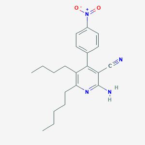 molecular formula C21H26N4O2 B446824 2-Amino-5-butyl-4-(4-nitrophenyl)-6-pentylpyridine-3-carbonitrile 